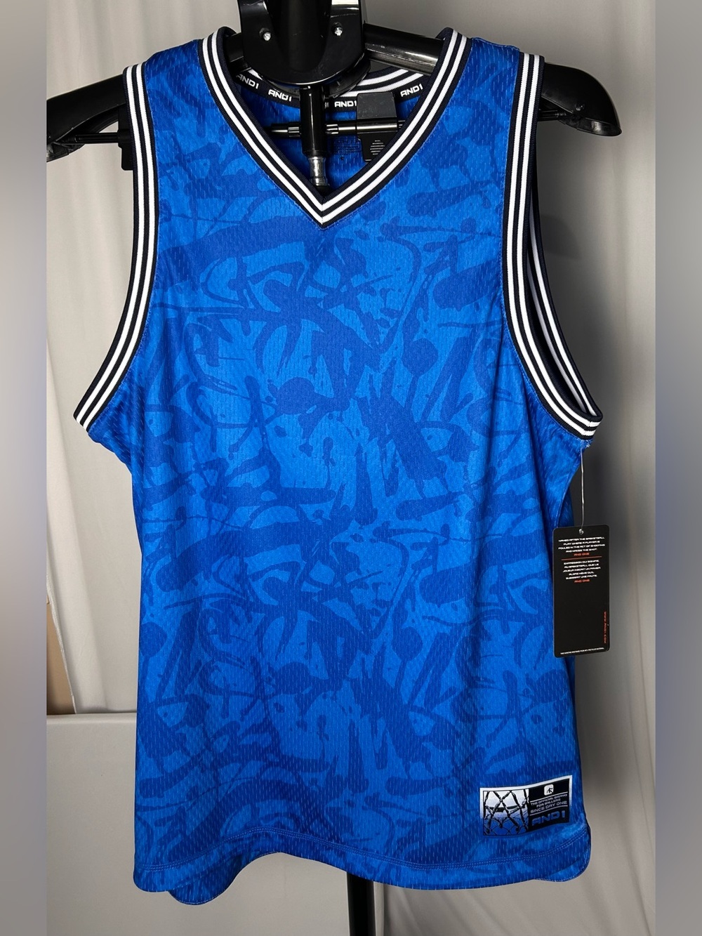 AND1 Men’s Royal Blue Graffiti Basketball Jersey